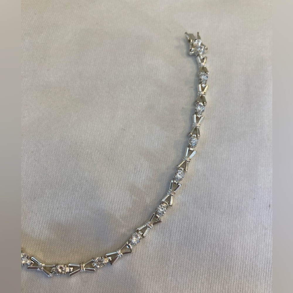 Roman Tennis Bracelet with Clear Crystals